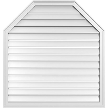 Ekena Millwork Octagonal Top Surface Mount PVC Gable Vent w/ 2"W x 1-1/2"P Brickmould Frame, 40"W x 42"H GVPOT40X4202SF